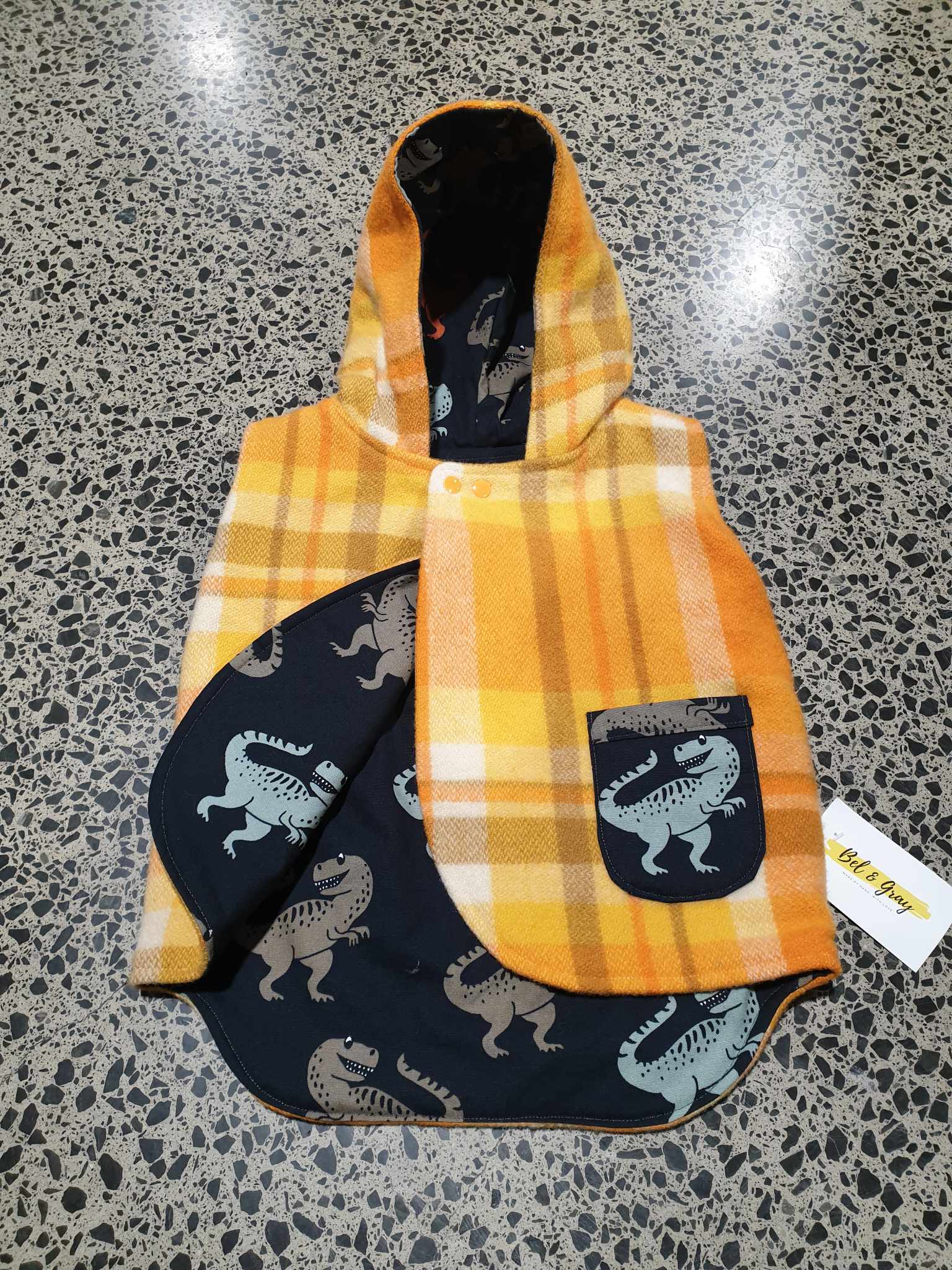 BEL & GRAY Kids Reversible Vest with Hood and Pocket