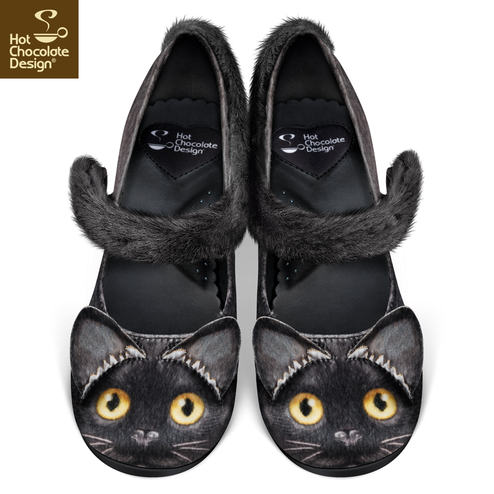 CHOCOLATICAS Chat Noir Black Cat Mid Heel