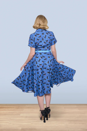 Christine Black Cat Shirt Dress