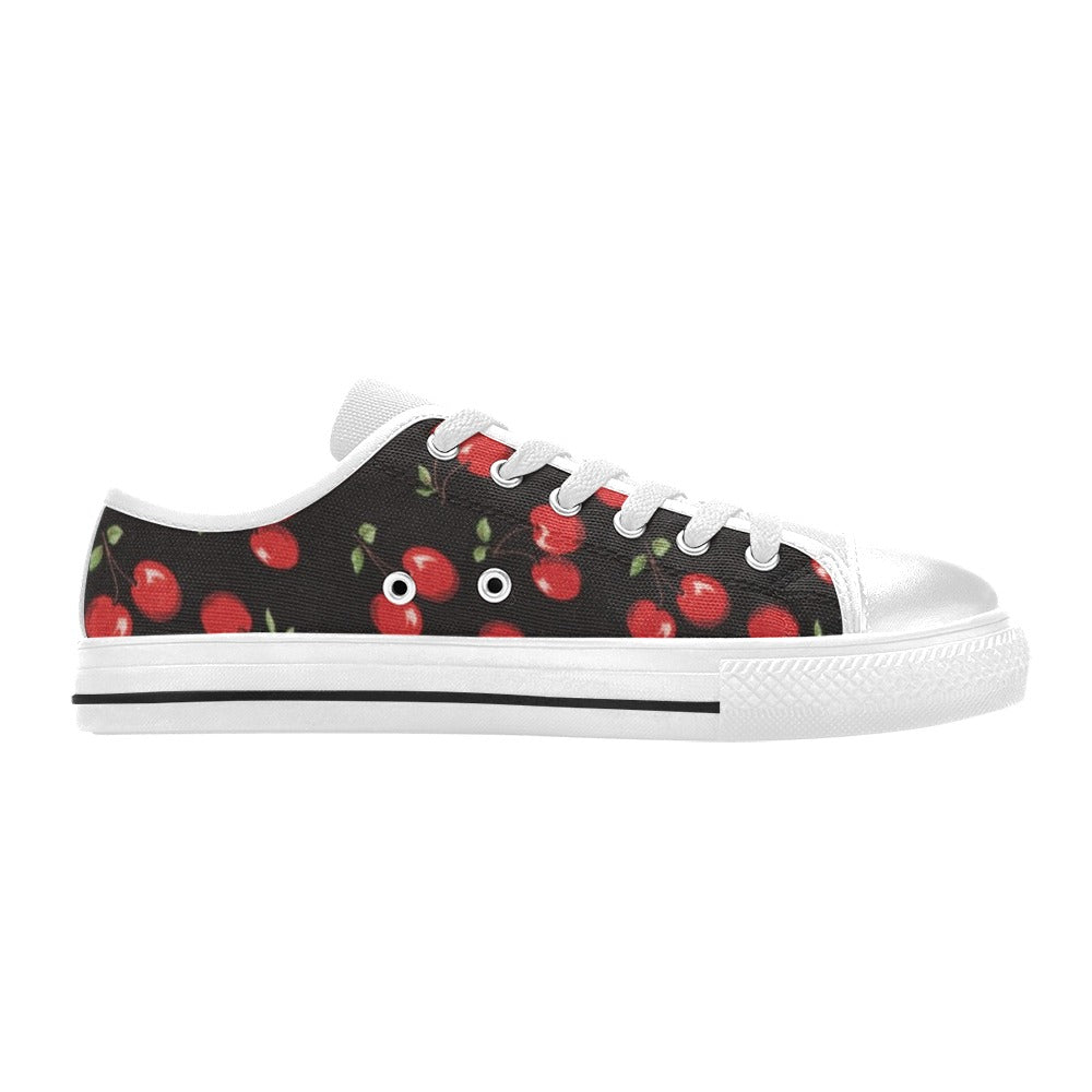 THE ROCKABILLY SHOP Womans Custom Low Top Sneakers Black Cherry
