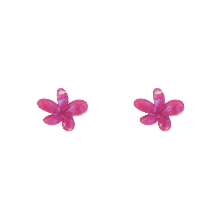 ERSTWILDER Flower Textured Resin Stud Earrings Fuchsia