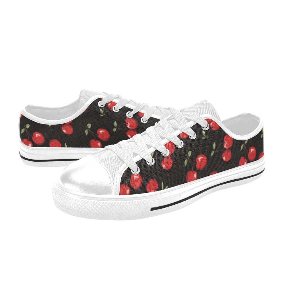 THE ROCKABILLY SHOP Womans Custom Low Top Sneakers Black Cherry