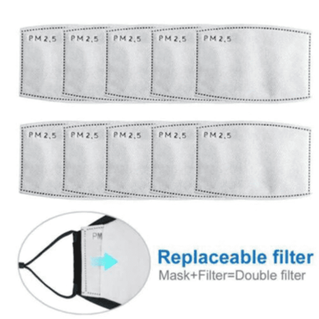 Face Mask Replacement PM2.5 layer filter insert Singles